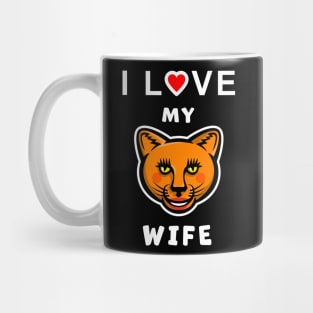 I Love my Cougar Wife funny graphic t-shirt, to show your love for your older Wife. Mug